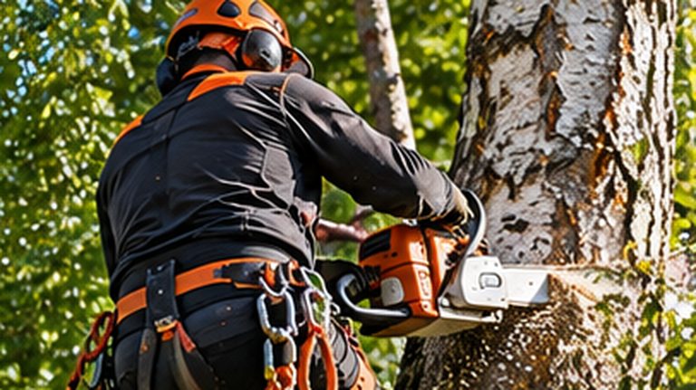 Puun rungon hallittu poistaminen rakennuksen läheltä